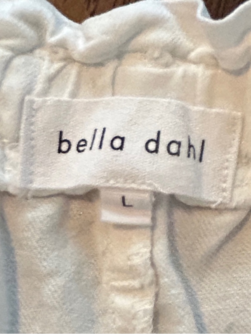 Bella Dahl White Linen Blend Wide Leg Pants Button Front Size L - Picture 5 of 10
